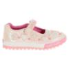 Picture of Lelli Kelly Cressida Beaded Heart Flat Glitter Roller Sole Pump - White Pink 