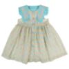 Picture of Foque Girls Open Back Dress With Oversized Collar - Turquoise Pink Floral