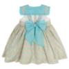 Picture of Foque Girls Open Back Dress With Oversized Collar - Turquoise Pink Floral