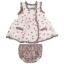Picture of Foque Baby Girls Floral Ruffle Dress & Panties Set - Fuchsia Pink Navy