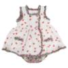 Picture of Foque Baby Girls Floral Ruffle Dress & Panties Set - Fuchsia Pink Navy