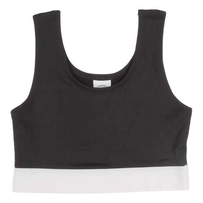 Picture of Skinnifit Mini Girls Crop Sports Top - Black White