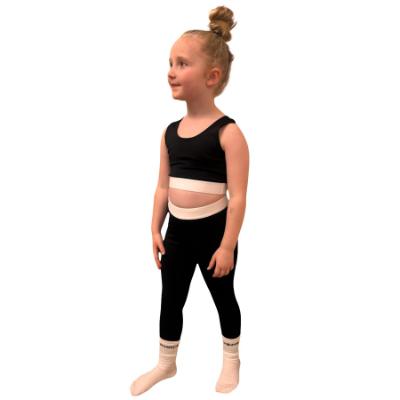 Picture of Skinnifit Mini Girls Crop Sports Top - Black White