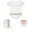 Picture of Mac Ilusion Baby Glossy Collection Girls Jampant Bonnet Booties Set X 4 - White Beige