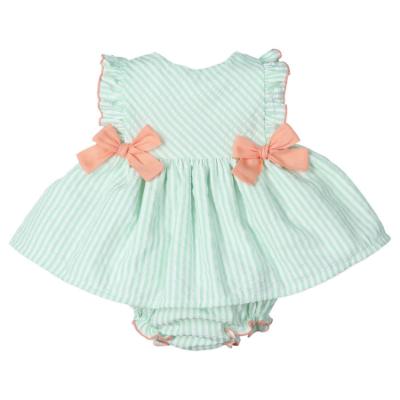 Picture of Mac Ilusion Baby Rainbow Collection Girls Dress & Panties Set X 2 - Green White