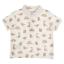 Picture of Mayoral Toddler Boys Summer Dinosaur Polo Top - Ivory Beige