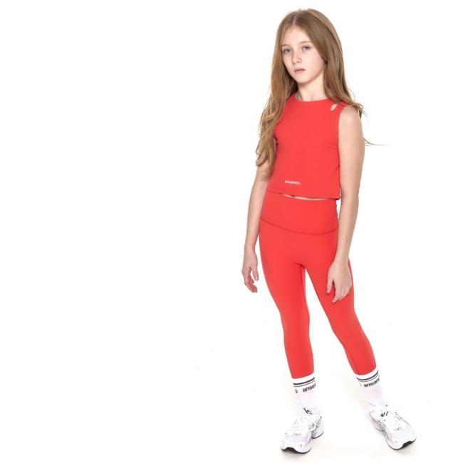 Picture of Ansandro Kids Cropped Two Strap Tank & Leggings Set X 2 - Red
