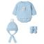 Picture of Mac Ilusion Baby Sonar Collection Boys Knitted Teddy Sweater Bottoms Hat Booties Set X 4 - Cloud Blue 