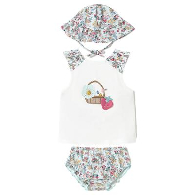 Picture of Mayoral Girls Summer Sun Bathing Suit & Sunhat Set  X 3 - Jade Green