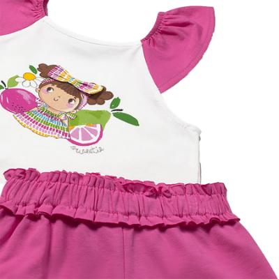 Picture of Mayoral Toddler Girls Summer Sweetie Print Top & Shorts Set - Fucsia 