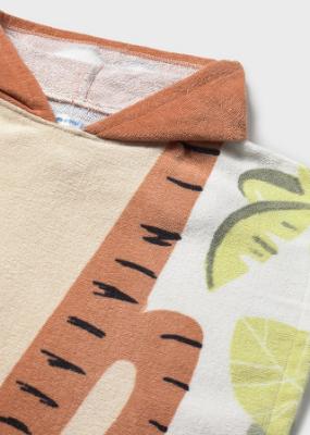 Picture of Mayoral Toddler Boys Summer Tiger Hooded Cover-up - Tan