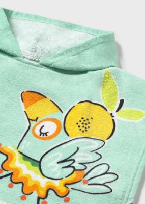 Picture of Mayoral Toddler Girls Summer Orange & Lemons Hooded Cover-up - Aqua Blue
