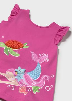Picture of Mayoral Toddler Girls Summer Sealife Mermaid Sun Dress - Fucsia Multi