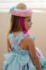 Picture of Ela Confeccion Girls Vega Dress Panties Bonnet Set X 3 - Aqua Green Fuscia