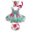 Picture of Ela Confeccion Girls Vega Dress Panties Bonnet Set X 3 - Aqua Green Fuscia