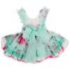 Picture of Ela Confeccion Girls Vega Dress Panties Bonnet Set X 3 - Aqua Green Fuscia