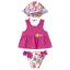 Picture of Mayoral Toddler Girls Summer Bathing Set With Hat X 3 - Fucsia Multi 