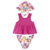 Picture of Mayoral Toddler Girls Summer Bathing Set With Hat X 3  - Fucsia Multi 