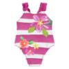 Picture of Mayoral Toddler Girls Summer Flowers Print Stripe Swimsuit - Fucsia Pink