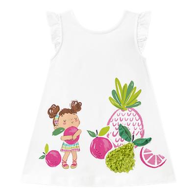 Picture of Mayoral Toddler Girls Summer Sweetie Sun Dress - White Fucsia 