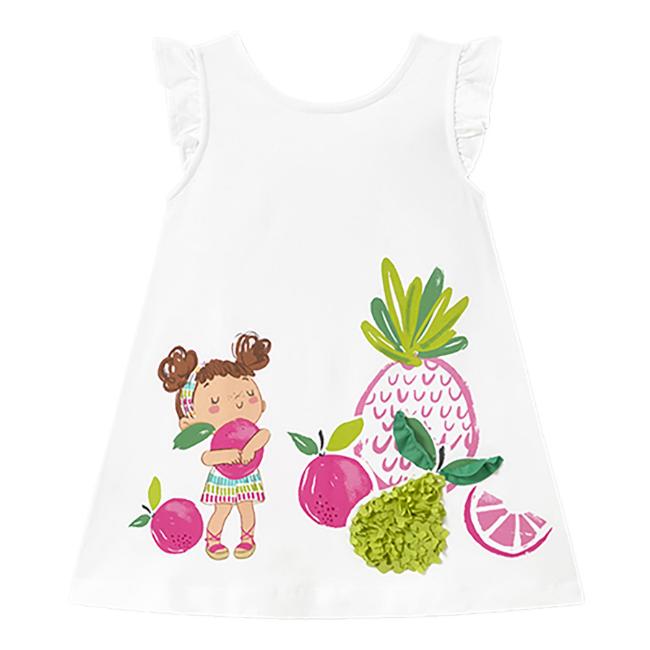 Picture of Mayoral Toddler Girls Summer Sweetie Sun Dress - White Fucsia 