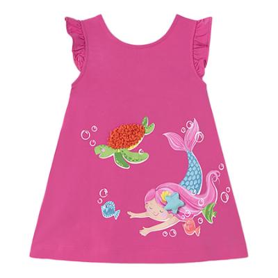 Picture of Mayoral Toddler Girls Summer Sealife Mermaid Sun Dress - Fucsia Multi