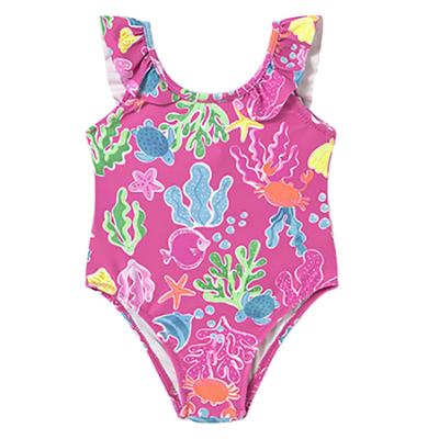 Picture of Mayoral Toddler Girls Summer Sealife Print Swimsuit - Fucsia Pink 