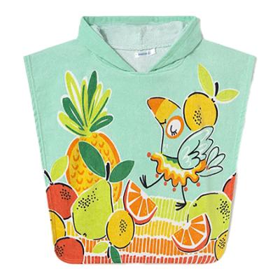 Picture of Mayoral Toddler Girls Summer Orange & Lemons Hooded Cover-up - Aqua Blue