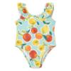Picture of Mayoral Toddler Girls Summer Orange & Lemons Print Swimsuit - Aqua Blue Lemon 