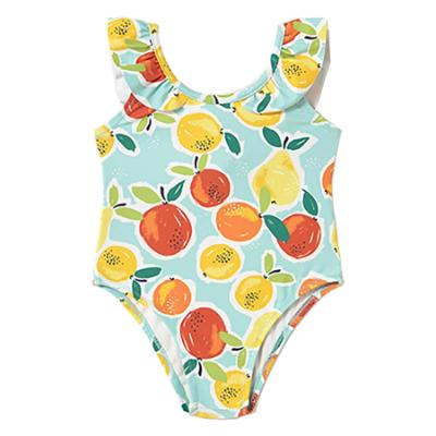 Picture of Mayoral Toddler Girls Summer Orange & Lemons Print Swimsuit - Aqua Blue Lemon 