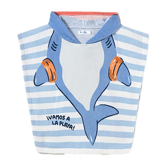 Picture of Mayoral Toddler Boys Summer Shark Hooded Cover-up - Blue Coral