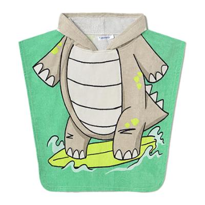 Picture of Mayoral Toddler Boys Summer Dinosaur Hooded Cover-up - Lake Green 