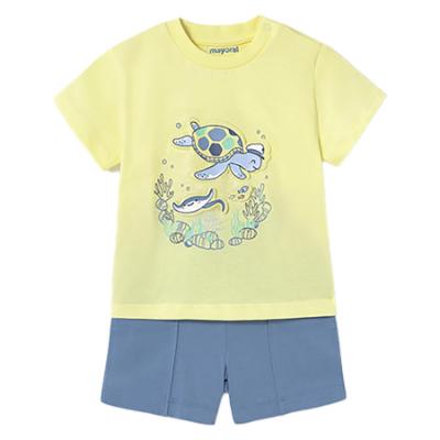 Picture of Mayoral Toddler Boys Summer 3D T-shirt & Shorts Set X 2 - Sorbet Yellow Blue