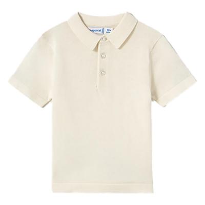 Picture of Mayoral Toddler Boys Summer Fine Knit Polo Top - Beige