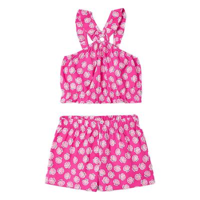 Picture of Mayoral Girls Summer Shell Print Shorts Set X 2 - Magenta