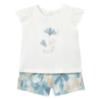 Picture of Mayoral Toddler Girls Summer Ruffle Top & Shorts Set X 2 - Blue Beige 