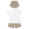 Picture of Mayoral Toddler Boys Summer T-shirt, Shorts & Sunhat Set  X 3 - Ivory Beige