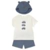 Picture of Mayoral Toddler Boys Summer T-shirt, Shorts & Sunhat Set  X 3 - White Blue