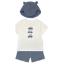 Picture of Mayoral Toddler Boys Summer T-shirt, Shorts & Sunhat Set  X 3 - White Blue