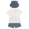 Picture of Mayoral Toddler Boys Summer T-shirt, Shorts & Sunhat Set  X 3 - White Blue
