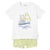 Picture of Mayoral Toddler Boys Summer T-shirt & Sailboat Swim Shorts Set  X 2 - White Blue Acid Yellow