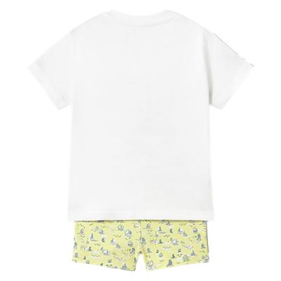 Picture of Mayoral Toddler Boys Summer T-shirt & Sailboat Swim Shorts Set  X 2 - White Blue Acid Yellow