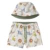 Picture of Mayoral Toddler Boys Summer Swim Shorts & Reversible Sunhat Set  X 2 - Cream Khaki