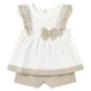 Picture of Mayoral Toddler Girls Summer Lace Ruffle Top & Shorts Set  X 2 - Ivory Beige