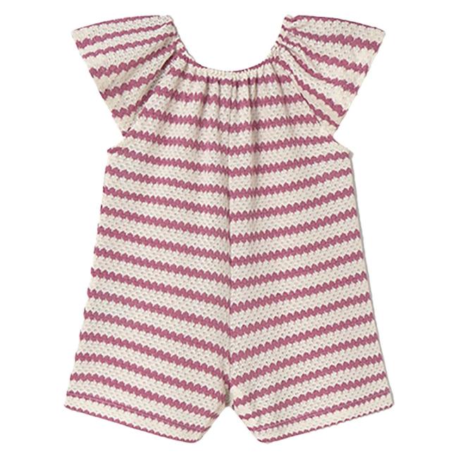 Picture of Mayoral Toddler Girls Summer Crochet Style Playsuit - Orchid Pink