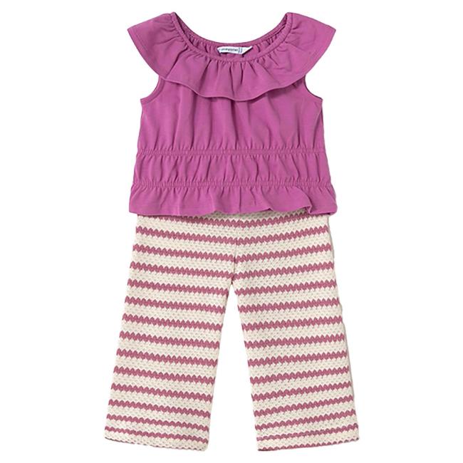 Picture of Mayoral Toddler Girls Summer Crochet Style Pants & Top Set X 2 - Orchid Pink