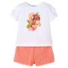 Picture of Mayoral Girls Summer Top & Ruffle Shorts Set X 2 - Mandarin