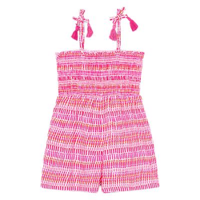 Picture of Mayoral Girls Summer Elasticated Bodice Playsuit - Magenta