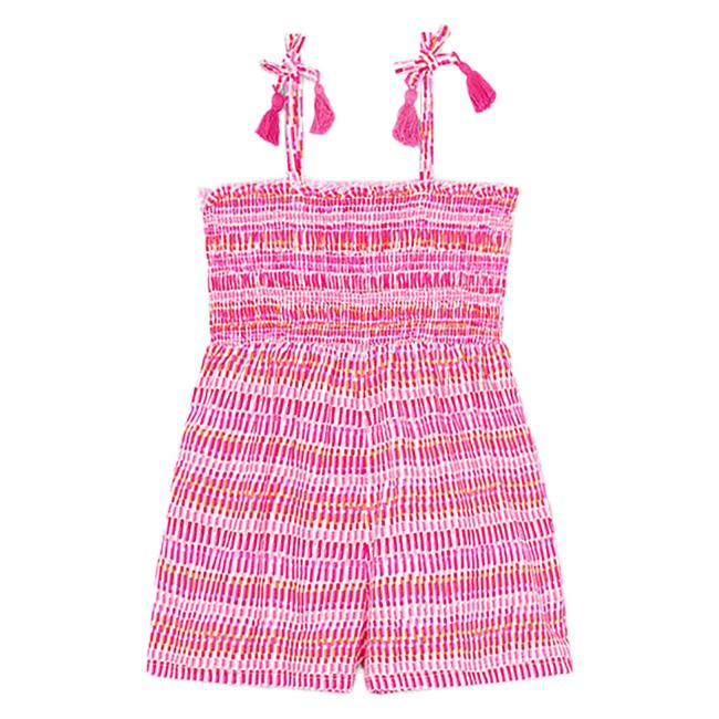 Picture of Mayoral Girls Summer Elasticated Bodice Playsuit - Magenta