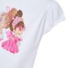 Picture of Mayoral Girls Summer Doll Cotton Jersey T-shirt -  White Magenta